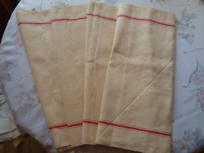 GRAND MÉTRAGE DE TOILE DE JUTE, CHANVRE LITEAUX ROUGES POUR TORCHONS, DÉCORATION - Photo 1/4