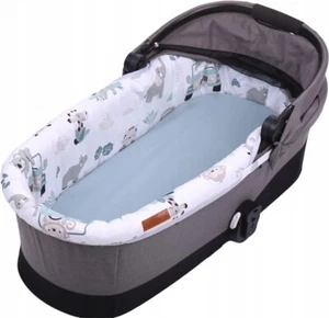 Housse de nacelle double face doublure poussette landau sur safari/sage - Photo 1/10