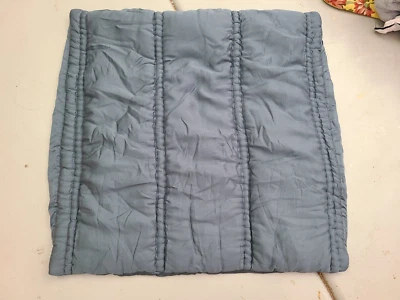 West Elm "Stitched Blue-Gray" Quilted Euro Sham - Image 1 of 4