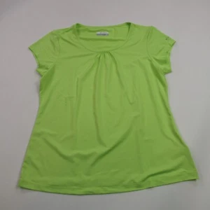 Columbia Shirt Womens Medium Short Sleeve Green Crew Neck Lightweight Workout - Picture 1 of 8