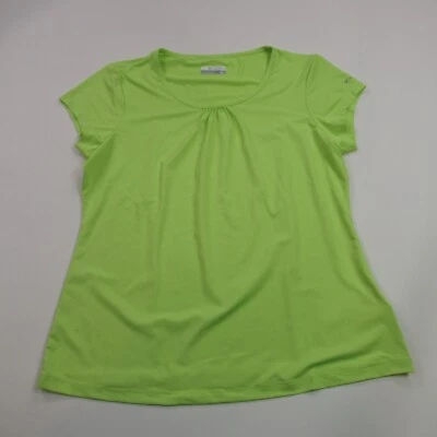 Camisa Columbia Feminina Manga Curta Média Verde Gola Redonda Treino Leve - Imagem 1 de 4