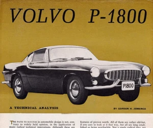1961 Volvo P-1800 Sports Car, Detailed TECHNICAL ANALYSIS From R&T Magazine - Picture 1 of 1