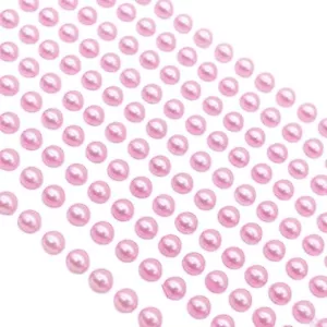 500 Pink Self Adhesive Pearls 3mm Small Mini Round Pearl Embellishments - Picture 1 of 1