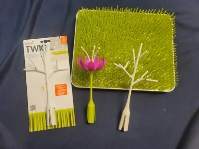 Boon Grass Drying Rack With 3 Accessories Flower Twig Baby Bottle Rack - Image 1 of 3