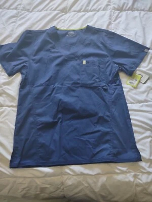 Camisa Exfoliante de Enfermería Happy Code Talla Pequeña Azul Foto 1 de 4