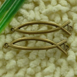 120 piezas de conectores para peces chapados en bronce 48X10MM S3218 HAZLO TÚ MISMO para fabricación de joyas - Imagen 1 de 6