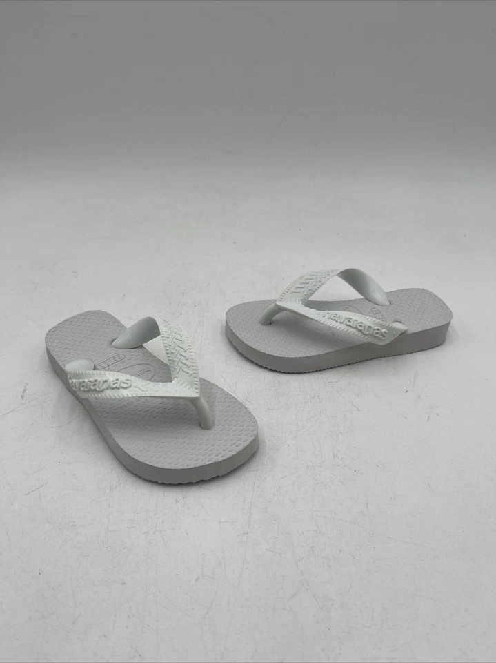 婴儿 Havaianas TOP 白色露趾拖鞋凉鞋 9C 码 — 第 1/4 张图片