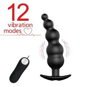 Multispeed-Vibrator-Vibrating-Anal-Beads-Butt-Plug-Sex-Toys-Prostate-Massager - Picture 1 of 6