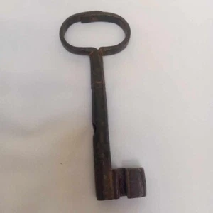 Antique 1800’s Wrought Iron HAND FORGED Skeleton Key Rare " s " "o" Large echo - Picture 1 of 23