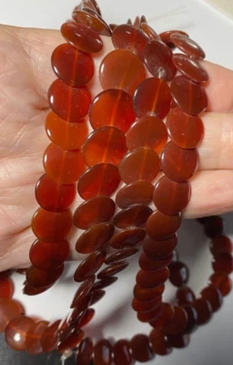 UNIQUE VINTAGE ROUND FLAT CARNELIAN DISC 13-14 MM 15 " WHOLESALE!!! - Image 1 of 3