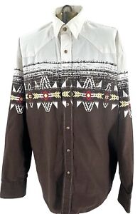 Roper Southwest Aztec Print Pearl Snap Western Long Sleeved Shirt Men’s Medium