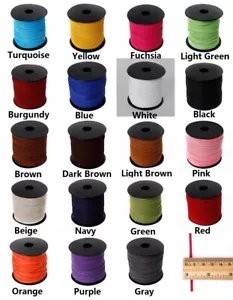 Flat Faux Suede Leather Cord 2.8mm Jewellery Velvet String Thong Craft UK Seller - Picture 1 of 72