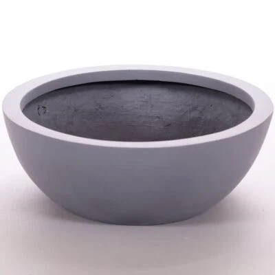 Elegant Einrichten | Pflanzkübel | Fiberglas | rund | D55xH19cm | grau. - Bild 1 von 4