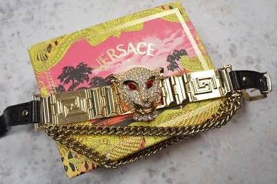 VERSACE para H&M Gargantilla Pantera Collar Cabeza Pantera Buen Estado (2) Foto 1 de 4