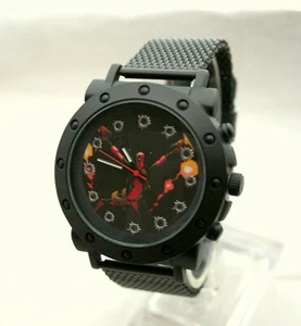 Marvel Comics DeadPool Bullet Accutime Watch Large Men's New NOS Box Metal Strap - Picture 1 of 6