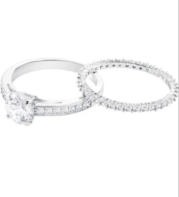 Anelli Donna Swarovski In Vetro Trasparente - Immagine 1 di 4