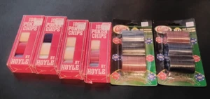 Poker Chips Lot Hoyle 5x 100ct USA Plastic Sets + 2x Casino Style Packs - Picture 1 of 4