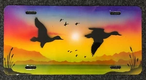 *FLYING DUCKS* airbrushed art- Front License Plate or Wall Sign - Picture 1 of 1