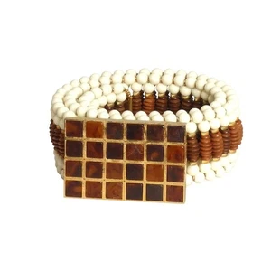 WILLIAM DELILLO-  1970s Multi Color Bead Belt, Waist 28 - Picture 1 of 4