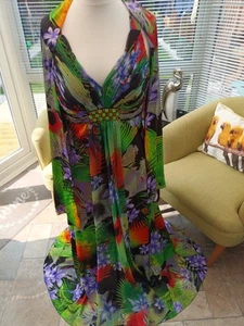 Womens Maxi Dress 14 Libra Matching Scarf Lined Side Zip New Absolutely Lovely - Picture 1 of 13