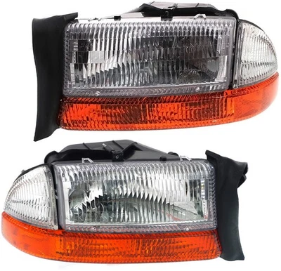 Para 1997-97 Dakota e 1998-98 Durango Farol Farol Lâmpada com Lâmpada CONJUNTO PAR - Imagem 1 de 4