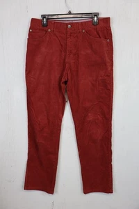 Mens Peter Millar Corduroy Pants Golf Flat Front Red Size 32x30 Cotton Modal - Picture 1 of 7