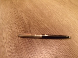 COLLECTIBLE BLACK CHROME PAPER MATE DOUBLE HEARTS BALL POINT PEN - Picture 1 of 1