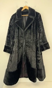 Vintage 60er Jahre schwarzer Kunstfell Swing Mantel Fashionbilt Casuals - Bild 1 von 14