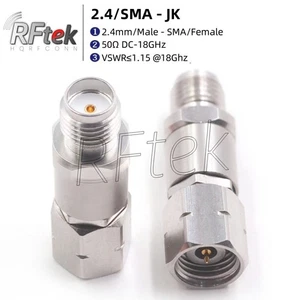 Precision 2.4mm Male To SMA Female 18GHz Microwave Adapter MMwave Test Connector - Picture 1 of 6