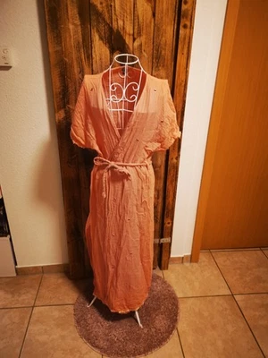 Strandkleid Strand Mantel Farbe Koralle Linga Dore Ge. 40/42 Baumwolle 100%  - Bild 1 von 4