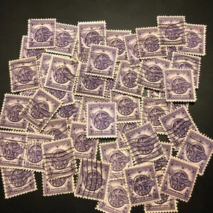 Postage Stamps For Crafting: 1946 3c WWII Veterans/Medal; Purple; 50 Pieces - Picture 1 of 1