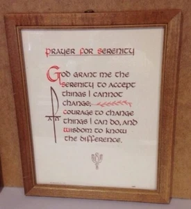 Serenity Prayer Framed Print Mid Century John Brandi Co Retro Religious Wall Art - Picture 1 of 6
