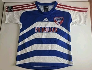Adidas MLS Jersey Kids/Toddler (FC Dallas) Blue Red Striped Size L-G-7 Large 7 - Picture 1 of 8