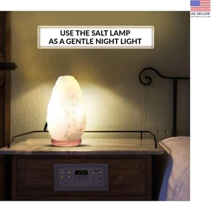 Elegant White Himalayan Salt Lamp with ETL Certified Dimmer for Indoor Bliss - Picture 1 of 12