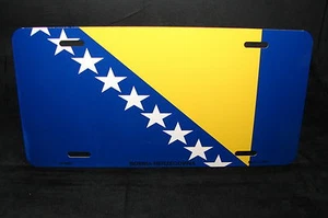 BOSNIA HERZEGOVINA BOSNIAN FLAG METAL NOVELTY CAR LICENSE PLATE AUTO TAG - Picture 1 of 12