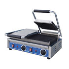 Globe GPGDUE10 Double Countertop Electric Bistro Panini Grill / Grooved Plates