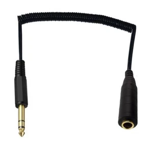 6.35mm Stereo Male to Female Stereo Instrument Coiled Extension Cable - 0.8m - Picture 1 of 3