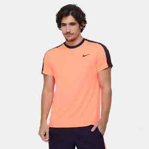 Nike Court Team Crew Tennis Shirt - Size Small - 644784-890 - Mango 