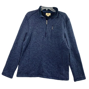 Woolrich Pullover Mens Large Blue 1/4 Zip Sweater Jacket Long Sleeve - Picture 1 of 8