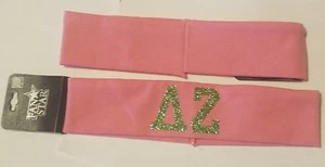 DELTA ZETA Sorority FABRIC Headband NWT Pink SPARKLE - Picture 1 of 1