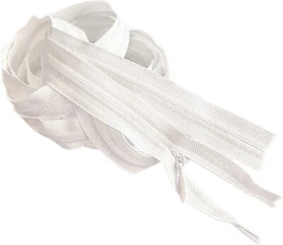 YKK #2 2pcs 75" Lightweight Invisible Conceal Closed Bottom Zippers - WHITE - Image 1 of 3