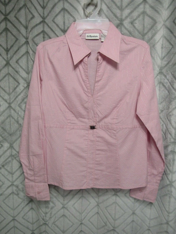 Top Millenium Talla M Rosa Cuello en V Manga Larga Carrera Negocios  Foto 1 de 3