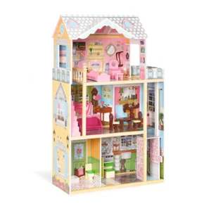 Girls DIY Wooden Pretend Play Doll House Kids Dollhouse Mansion Christmas Gift - Picture 1 of 5