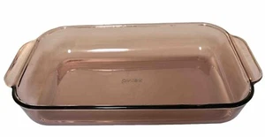PYREX 232-R Cranberry Purple Glass 7” x 11” x 1.5 Lasagna 2 Qt Baking Dish A-13 - Picture 1 of 6