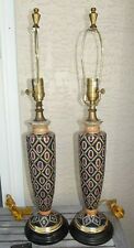 Pr Bombay Comp. Porcelain Table Lamps Ornate Design 28 " T Free Shipping
