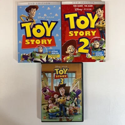 Toy Story 1-3 DVD Edition 3 Disc Set 2010 Disney Pixar Tom Hanks Tim Allen - Image 1 of 4