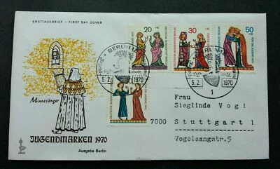 [SJ] Germany Berlin Youth 1970 (stamp FDC) *addressed - Image 1 of 4