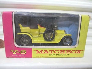 Lesney Matchbox Models of YESTERYEAR Y5 YELLOW 1907 PEUGEOT FSB + Orange Windows - Picture 1 of 12
