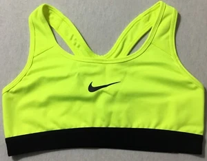 Nike Pro Women Classic Med Support Sports Bra 650831 Yellow Size S - Picture 1 of 2