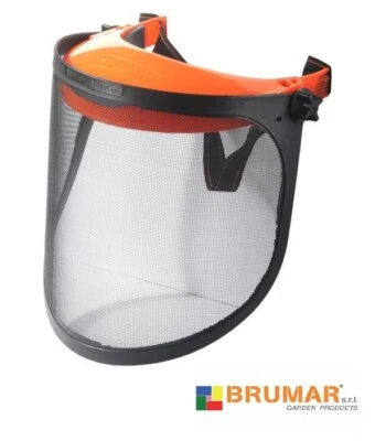 BRUMAR Maschera di sicurezza visiera a rete protettiva per decespugliatore regolabile